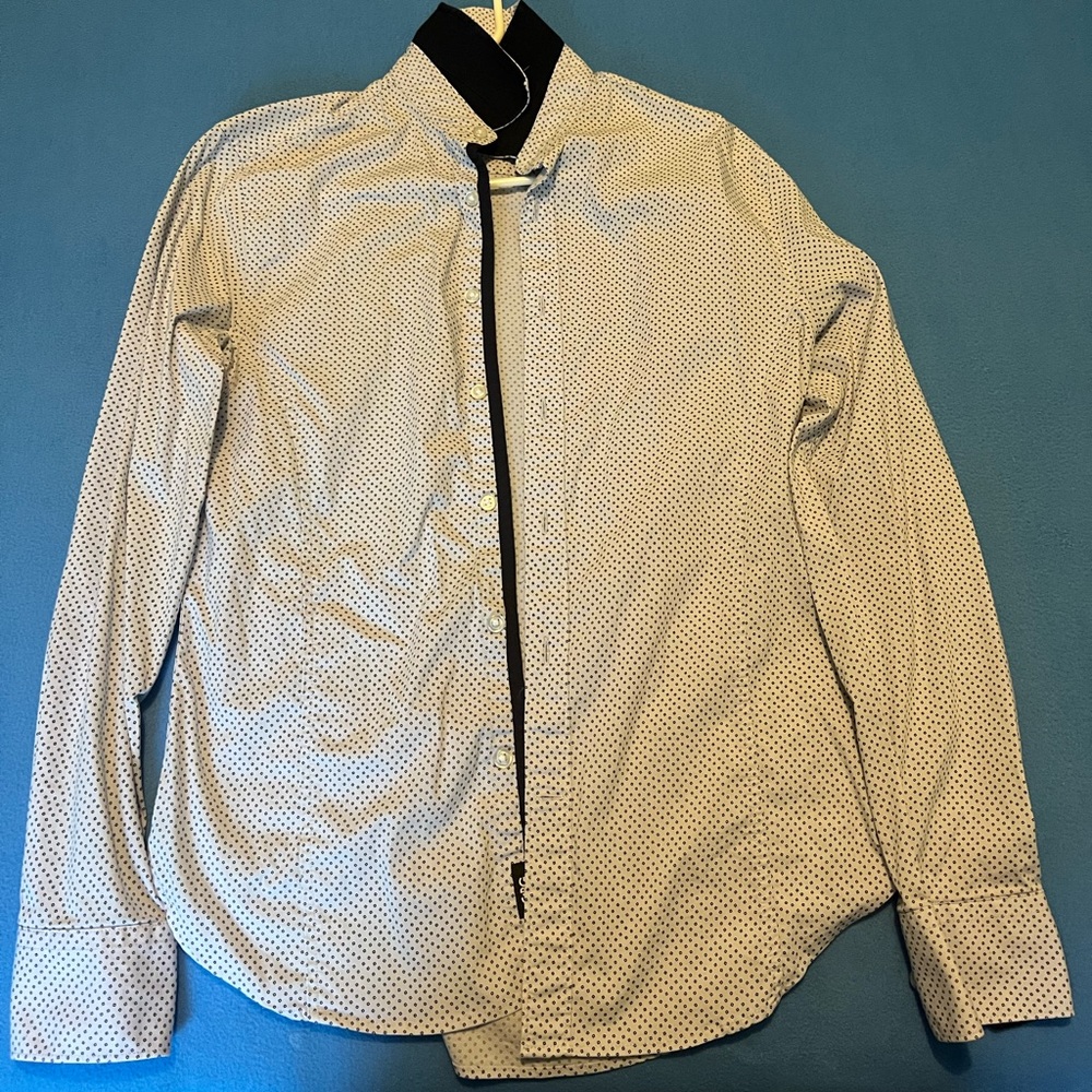 G By Guess. Color: White w blue collar and blue spots. Size: XS. Condition: Used